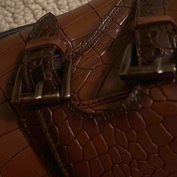 Croc-Embossed Leather Monk Strap Loafers size 9 - Picture 13 of 14